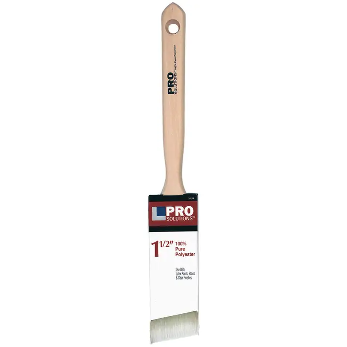 12-Pack of 1-1/2” Pro Solutions 24215 Polyester Paint Brush Angle Sash, Standard Handle