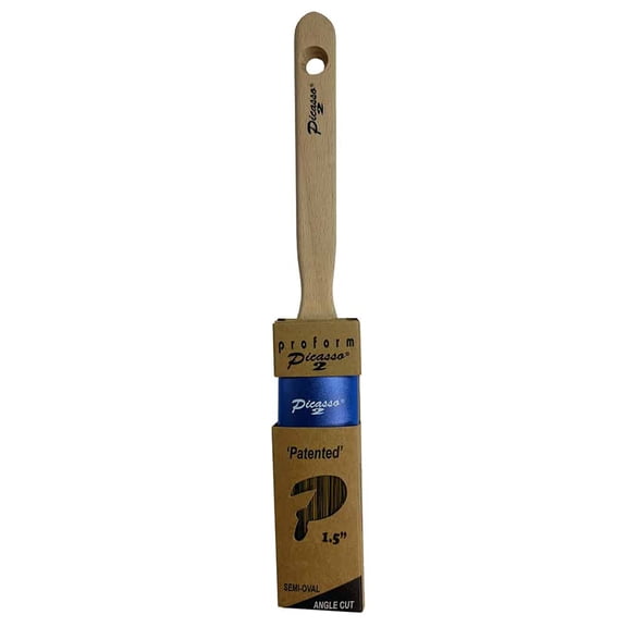 1-1/2" Proform G2-PIC1-1.5 Generation 2 Picasso PBT/Nylon Blended Filament, Chisel Tip, Angled Cut, Standard Handle Paint Brush