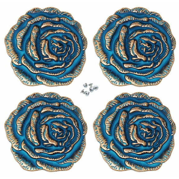 1-1/2" Set of 4 Rose Engraved Decorative Tack Belt Bag Conchos Screw Back Co627
