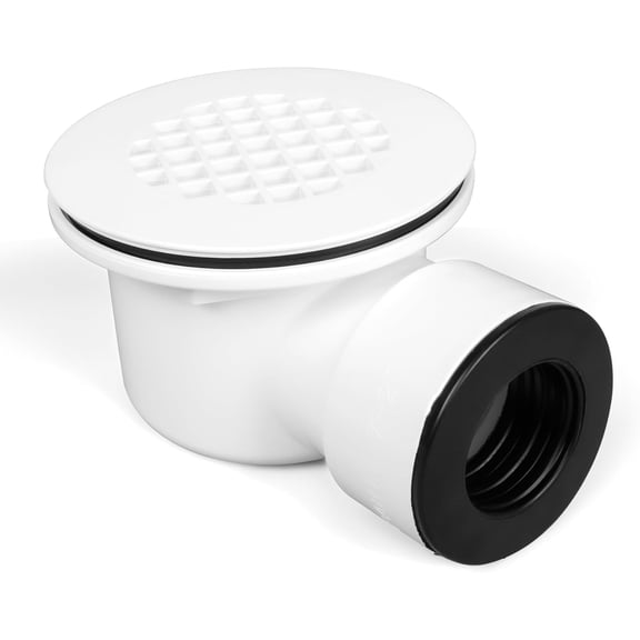 1-1/2" Side Outlet Shower Drain with Perforated Strainer, Low Profile Shower Drain Trap, PVC Shower Base Drain, Prevent Clogs & Odors, Creating Walk-in Showers