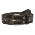 thumbnail image 1 of 1 1/2" Snap On Floral Tree Engraving Oil Tanned Vintage Full Grain Leather Belt, 1 of 4