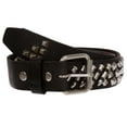 thumbnail image 1 of 1 1/2" Snap On Imitation Metal Bullet Hardware Studded Leather Belt, 1 of 3