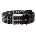 thumbnail image 1 of 1 1/2" Snap On Riveted Christian Religious Cross and Circle Studded Leather Belt, 1 of 4