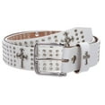 thumbnail image 1 of 1 1/2" Snap On Riveted Christian Religious Cross and Circle Studded Leather Belt, 1 of 4
