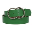 thumbnail image 1 of 1 1/2" Snap On Round Double Circle O-Ring Buckle With Leather Belt, 1 of 2