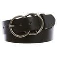 thumbnail image 1 of 1 1/2" Snap On Round Double Circle O-Ring Buckle With Leather Belt, 1 of 2