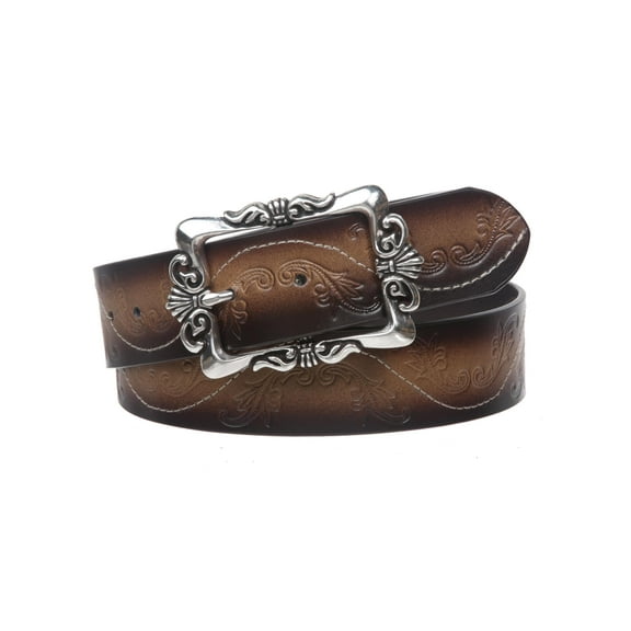 1 1/2" Snap On Two Tone Embossed Engraving Rectangular Belt