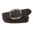 thumbnail image 1 of 1 1/2" Snap on Antique Silver Studded Cross Strap Leather Jean Belt, 1 of 3