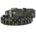 thumbnail image 1 of 1 1/2" Snap on Bullet Hardware Stitching-edged Camouflage Canvas Studded Belt, 1 of 4