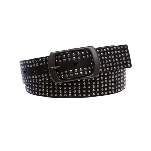 1 1/2" Snap on Tiny Circle Studded Genuine Leather Belt