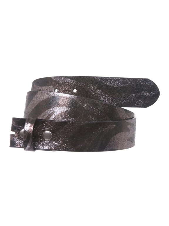 1 1/2'' Snap on Zebra Print Metallic leather Strap