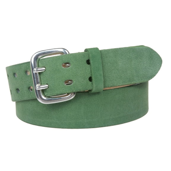1 1/2" Women's Plain Soft Suede Leather Double Prong Dress Belt