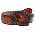 thumbnail image 1 of 1 1/2" Womens Western Snap On Studded Leather Belt, 1 of 4