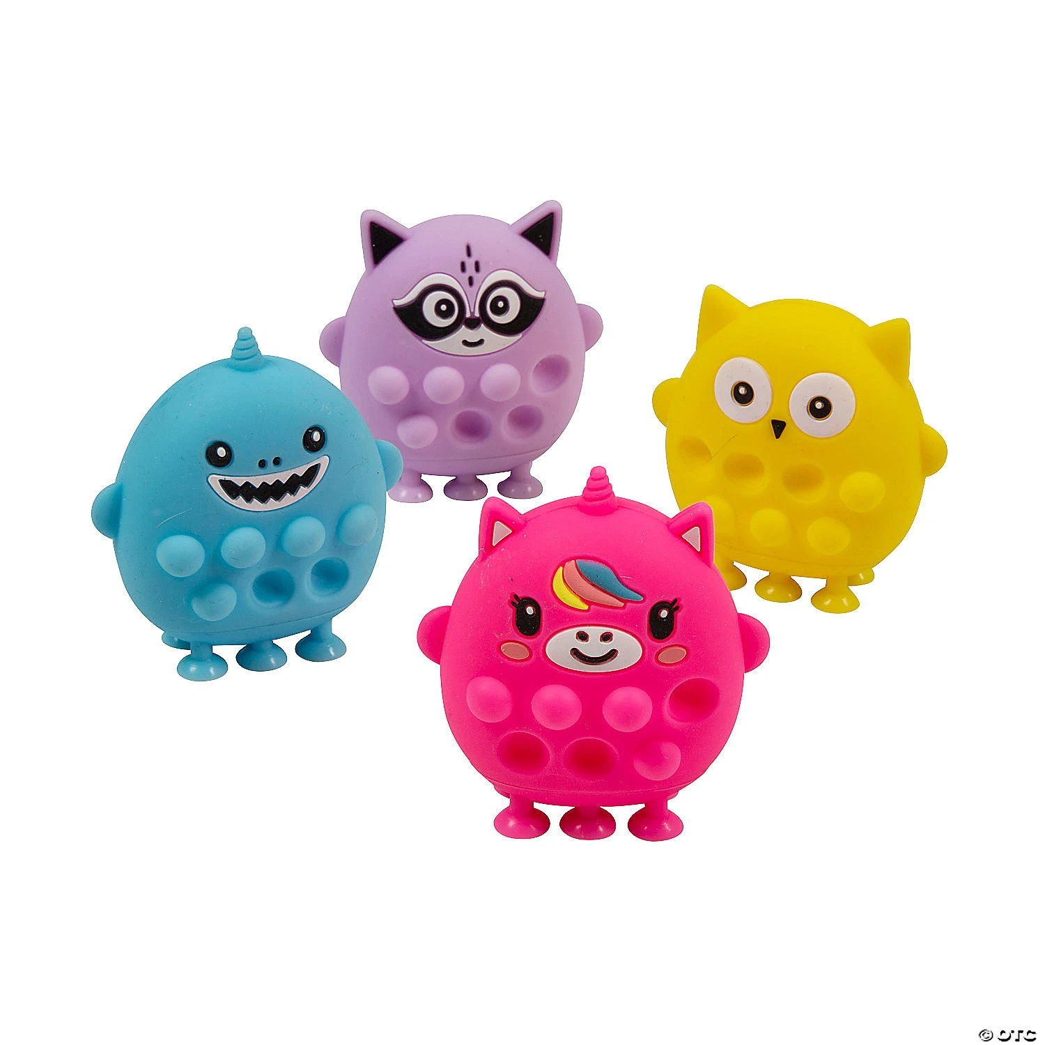 1 1/2" X 3" 3D Suction Character Lotsa Pops Pop Fidget Toys - 4 Pc.