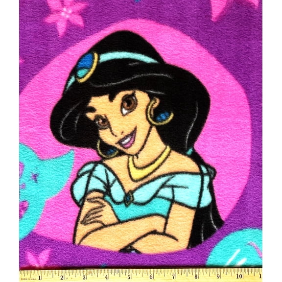 1-1/2 Yard - Disney Princess Jasmine Aladdin on Purple Fleece Fabric (Great for Making a Throw Blanket, Sewing, Craft Projects, Throw Pillows & More) 1-1/2 Yard X 58 Inches