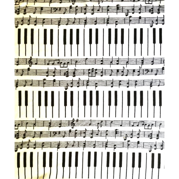 1-1/2 Yard - Piano Keyboard & Musical Notes Music Fleece Fabric (Great for Making a Throw Blanket, Sewing, Craft Projects, Throw Pillows & More) 1-1/2 Yard X 58 Inches