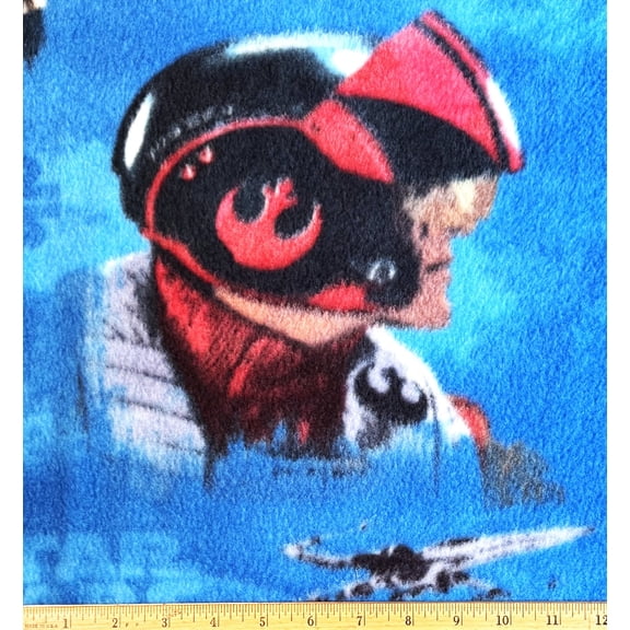 1-1/2 Yard - Star Wars R2D2 C3PO BB8 Anakin & More on Blue Fleece Fabric (Great for Making a Throw Blanket, Sewing, Craft Projects, Throw Pillows & More) 1-1/2 Yard X 58 Inches