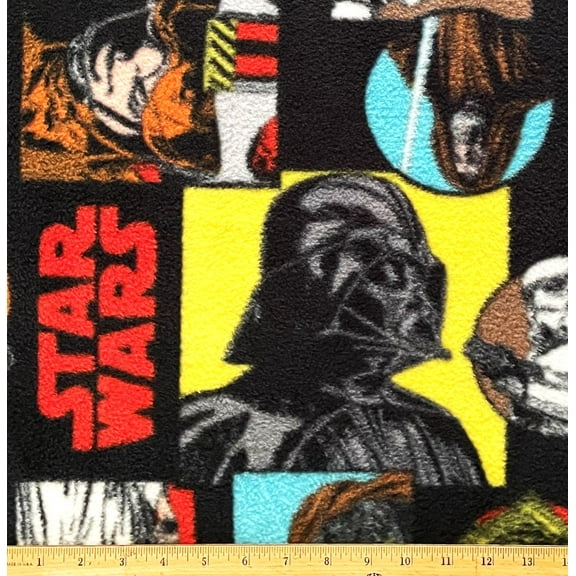 1-1/2 Yard - Star Wars R2D2 C3PO Darth Vader & More Fleece Fabric (Great for Making a Throw Blanket, Sewing, Craft Projects, Throw Pillows & More) 1-1/2 Yard X 58 Inches