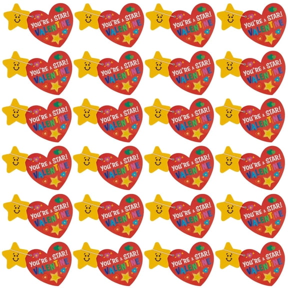 1 1/2" You're a Star Smile Face Eraser Valentine Exchanges with Card for 24