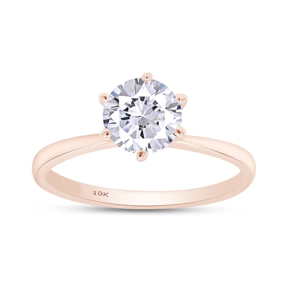 1 1/2 ct. t.w 7.5MM Round Cut Lab Created Moissanite Diamond Solitaire Engagement Ring For Women In 10K Solid Rose Gold (G-H Color, VVS1 Clarity, 1.50 Cttw)-4