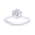 thumbnail image 1 of 1 1/2 ct. t.w 7.5MM Round Cut Lab Created Moissanite Diamond Solitaire Engagement Ring For Women In 14K Solid White Gold (G-H Color, VVS1 Clarity, 1.50 Cttw)-8.5, 1 of 7