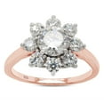 thumbnail image 1 of 1 1/2 ct. t.w Center 6MM Round Cut Lab Created Moissanite Diamond Halo Flower Engagement Ring For Women In 14K Rose Gold Over Sterling Silver(G-H Color,VVS1 Clarity, 1.50 Cttw)-7.5, 1 of 7