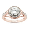 thumbnail image 1 of 1 1/2 ct. t.w Center 7MM Round Cut Lab Created Moissanite Diamond Halo Engagement Ring For Women 14K Solid Rose Gold (G-H Color, VVS1 Clarity, 1.50 Cttw)Size : 8.5, 1 of 7