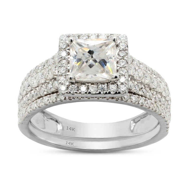 LADIES RING 1.50CT ROUND/PRINCESS DIAMOND 14K WHITE GOLD LADIES RING 1.50CT ROUND/PRINCESS DIAMOND 14K WHITE GOLD