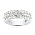 thumbnail image 1 of 1 1/2 ct. t.w Round Cut Lab Created Moissanite Diamond 3-Row Half Eternity Anniversary Band Ring For Women In 10K Solid White Gold (G-H Color, VVS1 Clarity, 1.50 Cttw)-9, 1 of 8