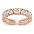 thumbnail image 1 of 1 1/2 ct. t.w Round Cut Lab Created Moissanite Diamond Beaded Eternity Wedding Band Ring For Women In 10K Solid Rose Gold (G-H Color, VVS1 Clarity, 1.50 Cttw)-6.5, 1 of 7
