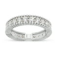 thumbnail image 1 of 1 1/2 ct. t.w Round Cut Lab Created Moissanite Diamond Beaded Eternity Wedding Band Ring For Women In 14K Solid White Gold (G-H Color, VVS1 Clarity, 1.50 Cttw)-4.5, 1 of 7