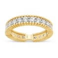 thumbnail image 1 of 1 1/2 ct. t.w Round Cut Lab Created Moissanite Diamond Beaded Eternity Wedding Band Ring For Women In 14K Solid Yellow Gold (G-H Color, VVS1 Clarity, 1.50 Cttw)-8.5, 1 of 7