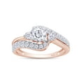 thumbnail image 1 of 1 1/2 ct t.w Round Cut Lab Created Moissanite Diamond Bypass Engagement Ring For Women In 14K Rose Gold Over Sterling Silver (G-H Color, VVS1 Clarity, 1.50 Cttw)-7.5, 1 of 5