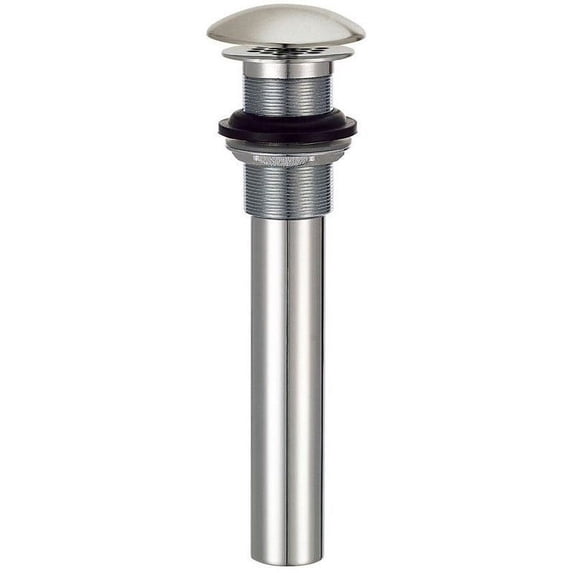 1 1/2 in. Drain without Overflow with Cover & Grid Strainer in Brushed Nickel