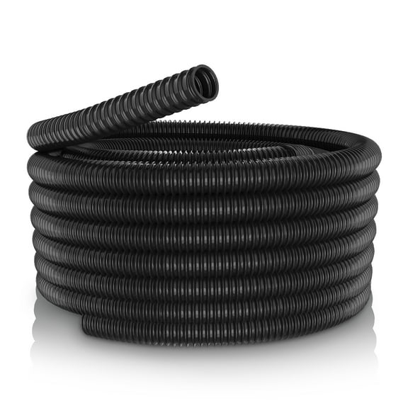 1-1/2 in. I.D. x 100 ft. Multi-Use Pond Black Kink Free, Corrugated, Flexible PVC Tubing