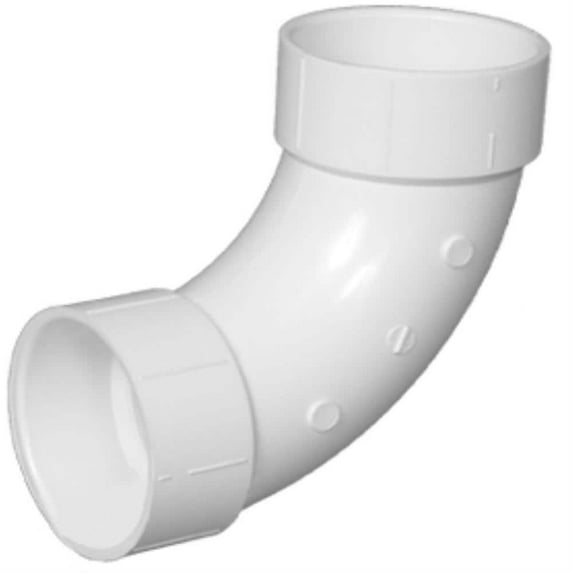 1-1/2 in. PVC DWV Hub x Hub 90-Degree Long Sweep Fitting