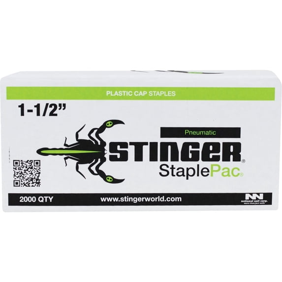 Stinger 1-1/2 in. StaplePac 2000-Piece per Box — Home & Garage Storage, Stackable Design