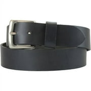 MONTAUK LEATHER CLUB 1-1/2 in. US Steer Hide Harness Leather Belt w/ Antq. Nickel Buckle- Black