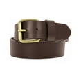 thumbnail image 1 of 1-1/2 in. US Steer Hide Harness Leather Men's Belt with Antique Brass Finish Roller Buckle, 1 of 2