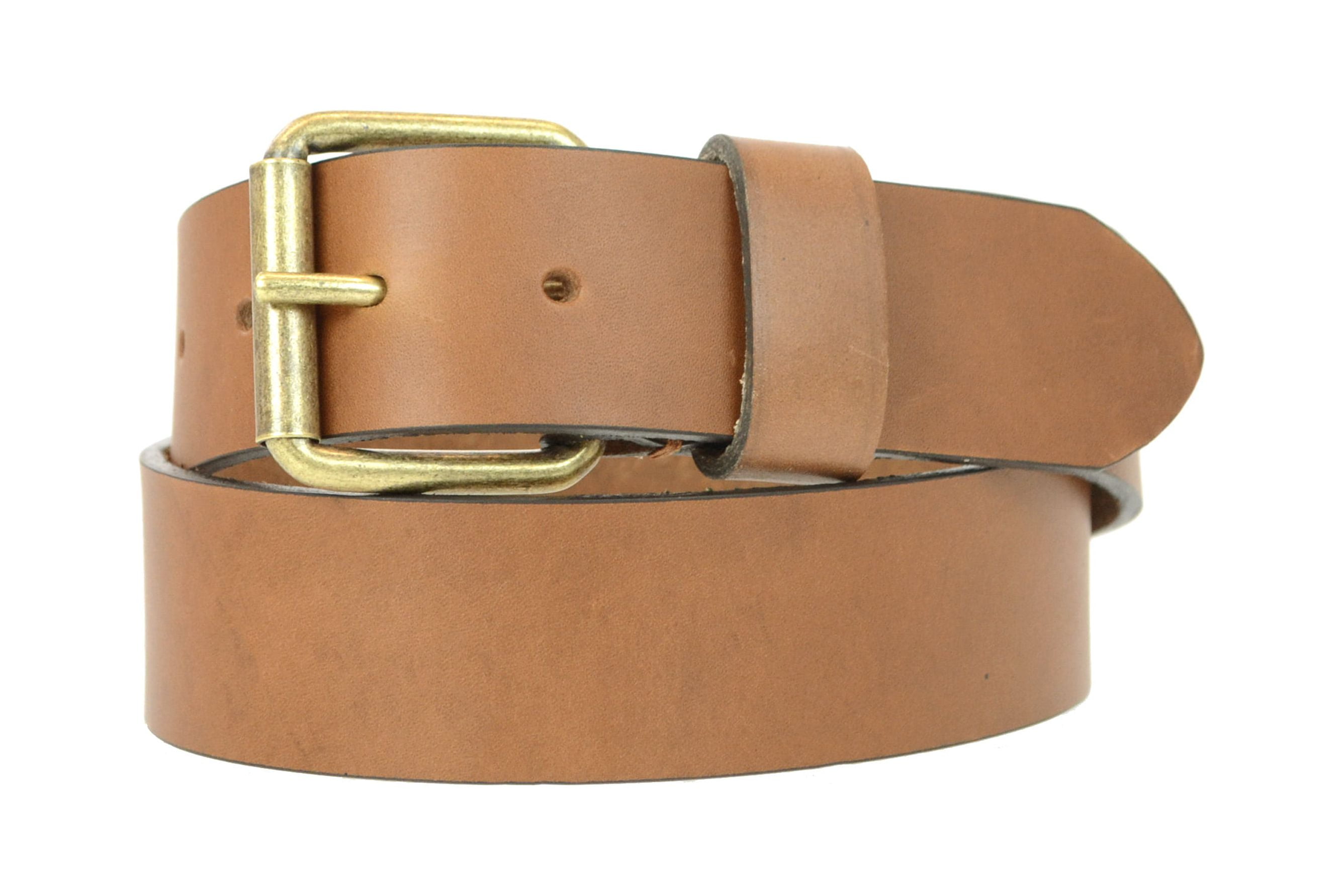1-1/2 in. US Steer Hide Harness Leather Men's Belt with Antique Brass ...