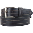 thumbnail image 1 of 1-1/2 in. US Steer Hide Leather Double Stitch Men's Belt w/ Antq. Nickel Buckle- Black, 1 of 2