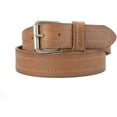 thumbnail image 1 of 1-1/2 in. US Steer Hide Leather Double Stitch Men's Belt w/ Antq.Nickel Roller Buckle, 1 of 2
