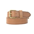 thumbnail image 1 of 1-1/2 in. US Steer Hide Leather Double Stitch Men's Belt with Antique Brass Finish Roller Buckle- Tan, 1 of 2