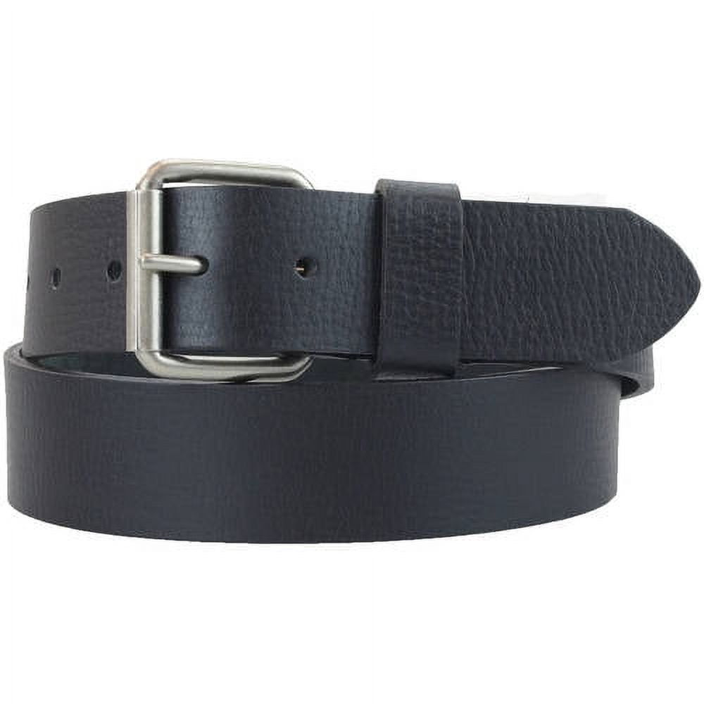 1-1/2 in. US Steer Hide Leather Pebble Grain Men's Belt w/ Antq. Nickel Roller Buckle