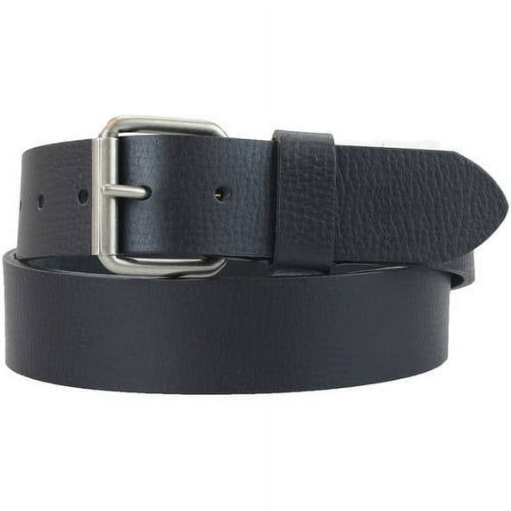 1-1/2 in. US Steer Hide Leather Pebble Grain Men's Belt w/ Antq. Nickel Roller Buckle
