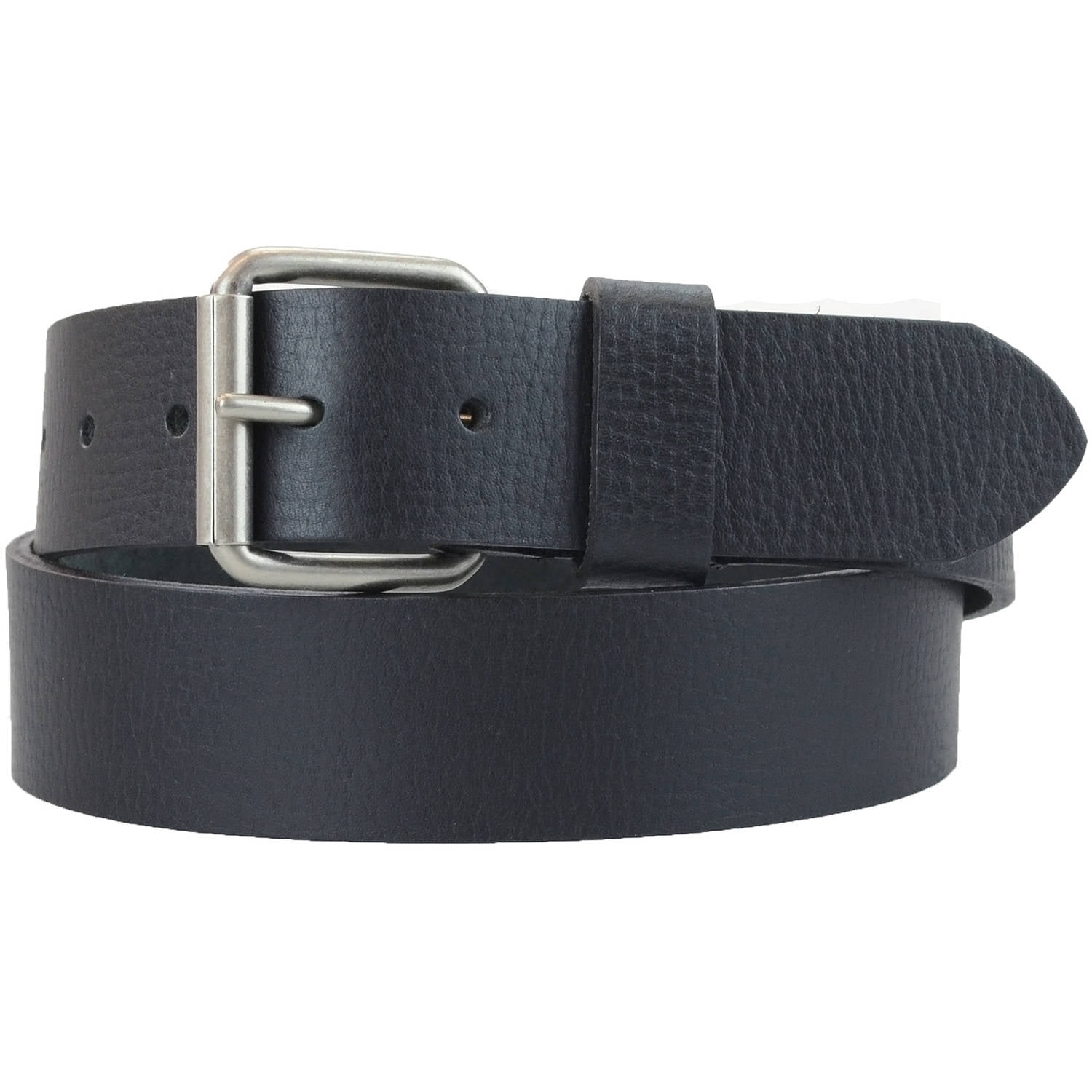 Montauk Leather Club 1-1/2 in. US Steer Hide Leather Pebble Grain Men's Belt w/ Antq. Nickel Roller Buckle