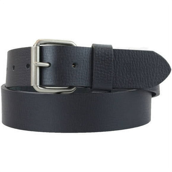 1-1/2 in. US Steer Hide Leather Pebble Grain Men's Belt w/ Antq. Nickel Roller Buckle