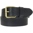 thumbnail image 1 of 1-1/2 in. US Steer Hide Leather Pebble Grain Men's Belt with Antique Brass Finish Roller Buckle, 1 of 2
