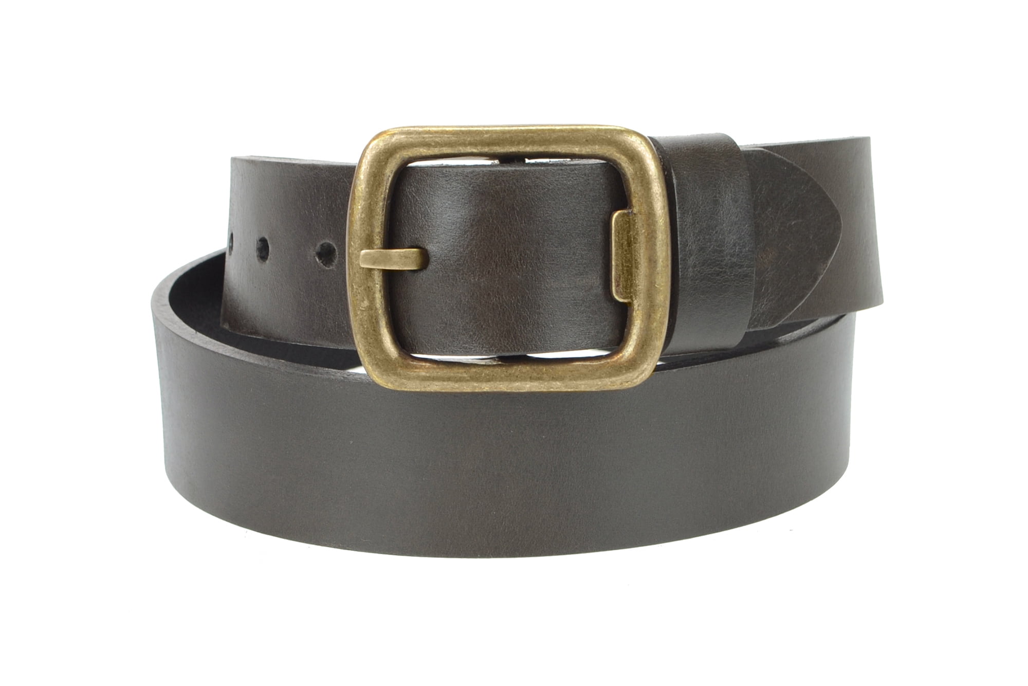 1-1/2 in. US Steer Hide Men's Leather Belt with Detachable Antique Brass Finish Bottle Opener Buckle