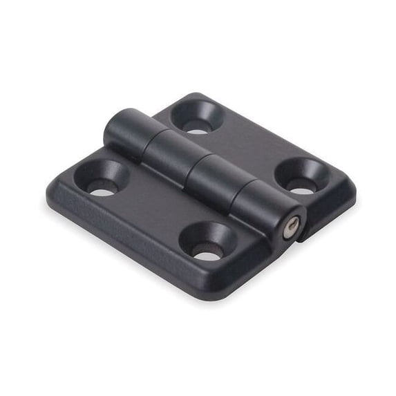 Door and Butt Hinge, Zinc, Full Surface Mounting, 1 1/2 in Leaf W x 1 1/2 in Leaf H, Black Enamel